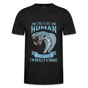 Schlangen Kostüm Kobra Schlange Boa - Männer Funktions-T-Shirt - Schwarz - Vorne - AI Model Male 178 dark (178cm)