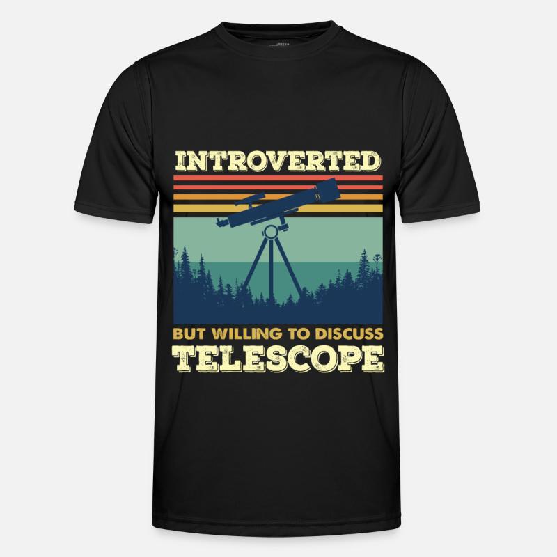 Introverted Telescope Astronomy Space - Men's Functional T-Shirt - black
