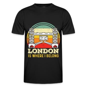 London UK Tower Bridge England Themse - Männer Funktions-T-Shirt - Schwarz - Vorne - AI Model Male 178 dark (178cm)