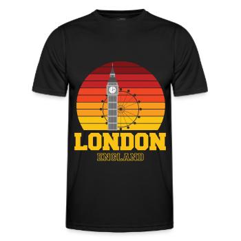 Londres Angleterre Big Ben London Eye - T-shirt sport Homme - noir - Devant - AI Model Male 178 dark (178cm)