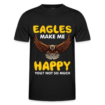 Eagle Bird Luck Ornithology Falconry - Men's Functional T-Shirt - black - Front - AI Model Male 178 dark (178cm)