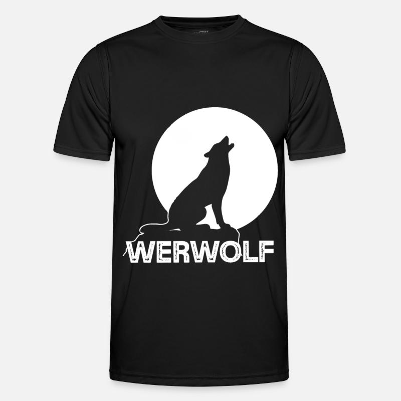 Werwolf Vollmond Wolf Wolfsrudel - Männer Funktions-T-Shirt - Schwarz