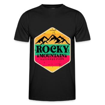 Rocky Mountains National Park Colorado Hiking Camp - Men's Functional T-Shirt - black - Front - AI Model Male 178 dark (178cm)