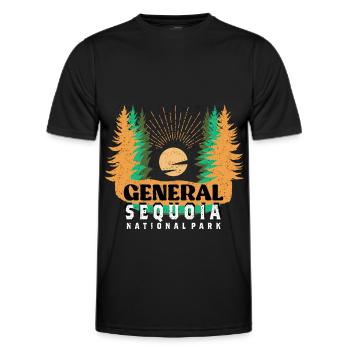 General Sequoia Nationalpark Mammutbäume Nevada - Männer Funktions-T-Shirt - Schwarz - Vorne - AI Model Male 178 dark (178cm)