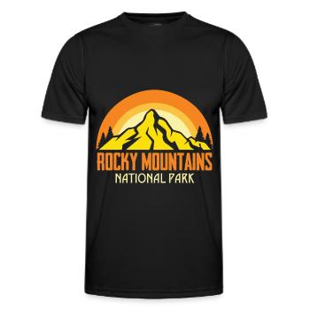 Rocky Mountains National Park Souvenir Hiking Camp - Men's Functional T-Shirt - black - Front - AI Model Male 178 dark (178cm)