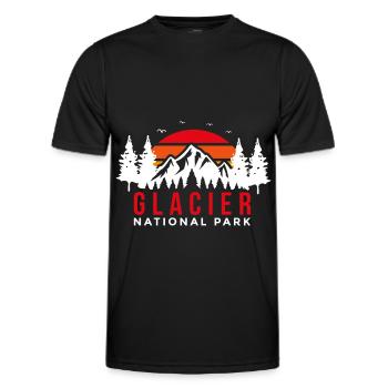 Glacier Montana Grizzly Bear Wilderness National Park - Men's Functional T-Shirt - black - Front - AI Model Male 178 dark (178cm)