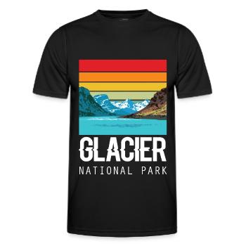 Glacier National Park Souvenir Montana USA - Men's Functional T-Shirt - black - Front - AI Model Male 178 dark (178cm)