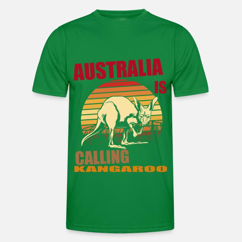 Kangaroo Retro Australia Calling Outback Men's Functional T-Shirt