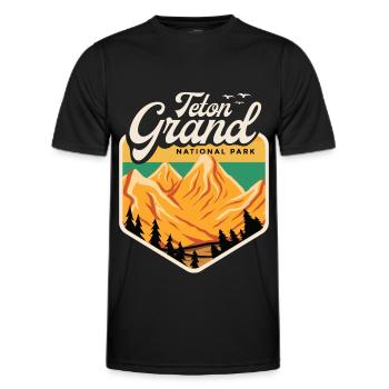 Grand-Teton Nationalpark Wyoming Andenken - Männer Funktions-T-Shirt - Schwarz - Vorne - AI Model Male 178 dark (178cm)