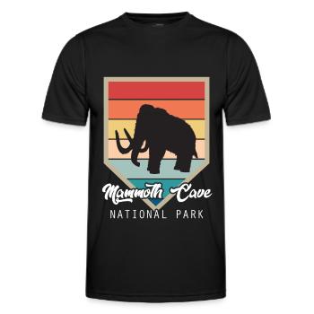 Parc national Souvenir Mammoth Cave Kentucky Sentier de randonnée - T-shirt sport Homme - noir - Devant - AI Model Male 178 dark (178cm)