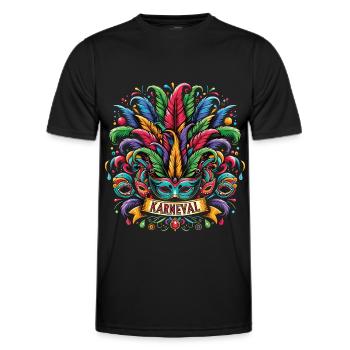 Masque de carnaval - T-shirt sport Homme - noir - Devant - AI Model Male 178 dark (178cm)