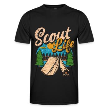 Boy Scout Forest Camping Gift - Men's Functional T-Shirt - black - Front - AI Model Male 178 dark (178cm)
