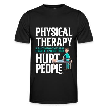 Funny physiotherapist physiotherapist - Men's Functional T-Shirt - black - Front - AI Model Male 178 dark (178cm)