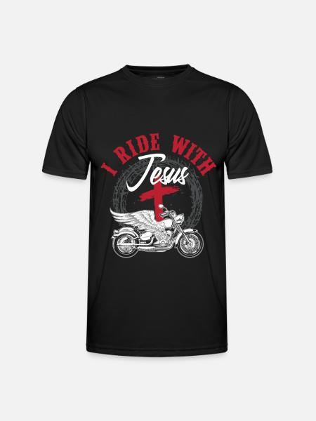 Jesus Christlicher Motorradfahrer Motorrad - Männer Funktions-T-Shirt - Schwarz