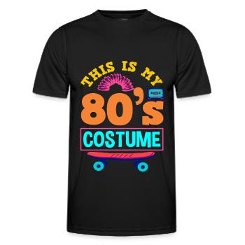 80s Costume 80s Party Outfit - Men's Functional T-Shirt - black - Front - AI Model Male 178 dark (178cm)