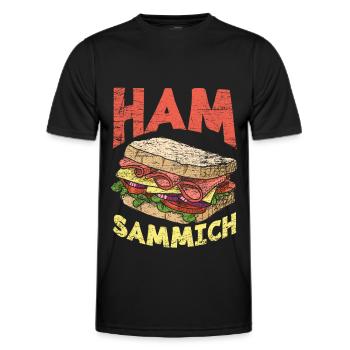 Ham Bread Funny Sandwich - Men's Functional T-Shirt - black - Front - AI Model Male 178 dark (178cm)