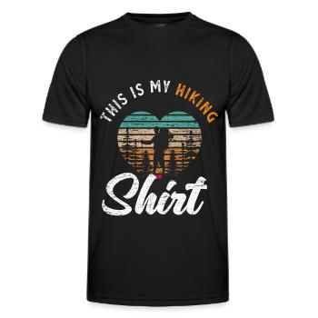 Wandern Wander Shirt - Männer Funktions-T-Shirt - Schwarz - Vorne - AI Model Male 178 dark (178cm)
