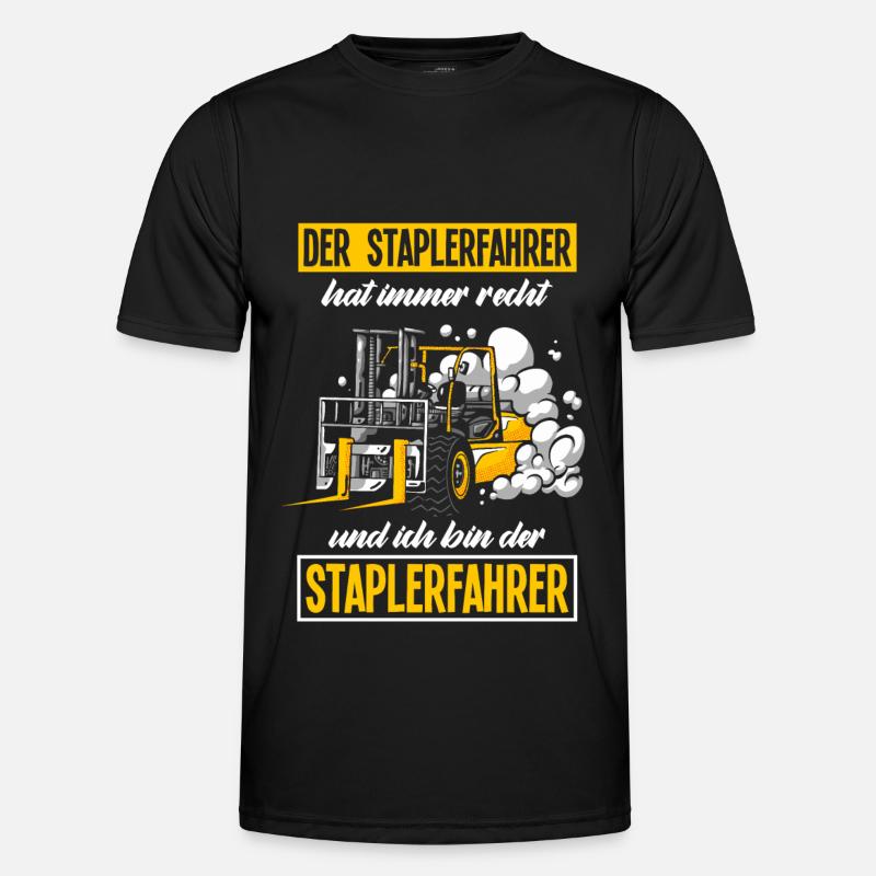 Staplerfahrer Spruch Gabelstapler Geschenk - Männer Funktions-T-Shirt - Schwarz