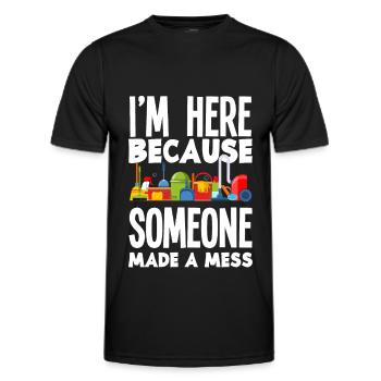 Hausmeister Reinigung Putzfrau Putzmann - Männer Funktions-T-Shirt - Schwarz - Vorne - AI Model Male 178 dark (178cm)