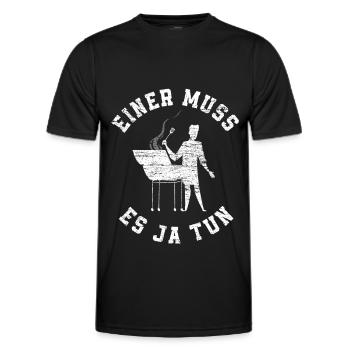 Grillen Griller Grillspruch - Männer Funktions-T-Shirt - Schwarz - Vorne - AI Model Male 178 dark (178cm)