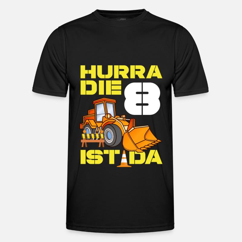 Bagger 8. Geburtstag Baggerfahrer Jungen Geschenk Männer Funktions-T-Shirt