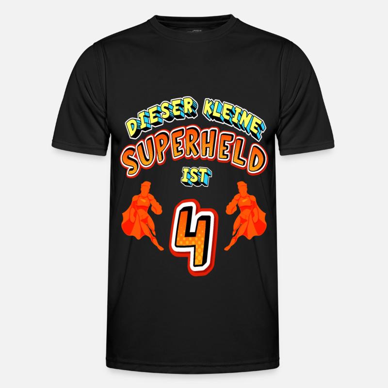 Superhelden 4. Geburtstag Jungs Geschenk Männer Funktions-T-Shirt