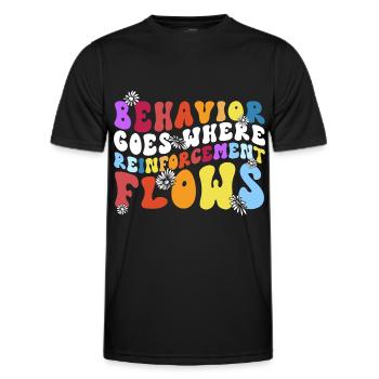 Thérapeute Aba Analyste du comportement Psychologue - T-shirt sport Homme - noir - Devant - AI Model Male 178 dark (178cm)