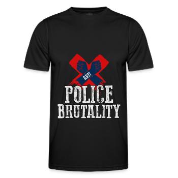 Anti-Polizei Brutalität Gerechtigkeit Polizei Gewalt Geschenk - Männer Funktions-T-Shirt - Schwarz - Vorne - AI Model Male 178 dark (178cm)