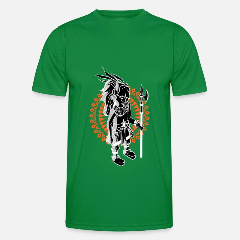 Aztec Man Warrior Maya Inca Eingeborene Zivilisation Männer Funktions-T-Shirt