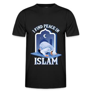 Frieden im Islam Muslim Allah Gebetsmoschee Namaz - Männer Funktions-T-Shirt - Schwarz - Vorne - AI Model Male 178 dark (178cm)