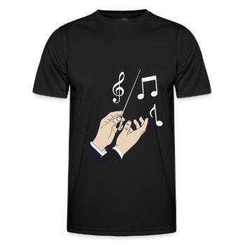 Chef d’orchestre Orchestra Instrument Notes Music Gift - T-shirt sport Homme - noir - Devant - AI Model Male 178 dark (178cm)