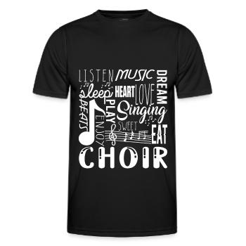 Singender Chor Chor Chor Musik Noten Clef Geschenk - Männer Funktions-T-Shirt - Schwarz - Vorne - AI Model Male 178 dark (178cm)