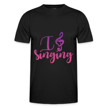 I Love Singing Choir Karaoke Chor Chormusik - Männer Funktions-T-Shirt - Schwarz - Vorne - AI Model Male 178 dark (178cm)