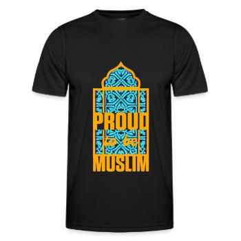 Stolz sein muslimischen Islam Allah Koran Moschee Geschenk - Männer Funktions-T-Shirt - Schwarz - Vorne - AI Model Male 178 dark (178cm)