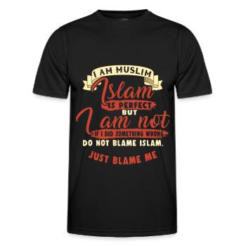 Islam ist perfekte muslimische Allah Moschee Koran Geschenk - Männer Funktions-T-Shirt - Schwarz - Vorne - AI Model Male 178 dark (178cm)
