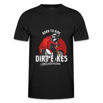 Born To Ride School Dirt Bike Motocross - Men's Functional T-Shirt - black - Front - AI Model Male 178 dark (178cm)