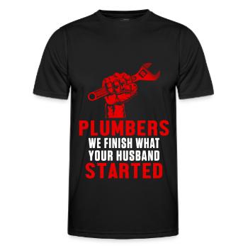Plombiers Mari Profession Travail Plomberie Tuyau cadeau - T-shirt sport Homme - noir - Devant - AI Model Male 178 dark (178cm)