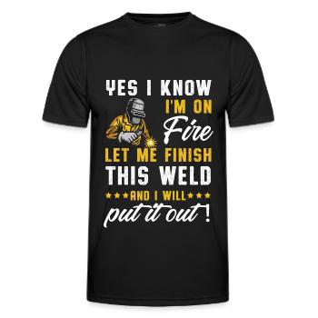 I'm On Fire Weld Welder Welding Metal Iron Gift - Men's Functional T-Shirt - black - Front - AI Model Male 178 dark (178cm)