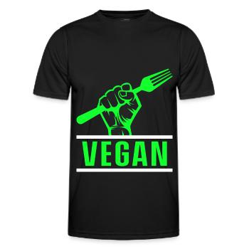 Vegetarisch Veganismus Tierrechte Veggie - Männer Funktions-T-Shirt - Schwarz - Vorne - AI Model Male 178 dark (178cm)