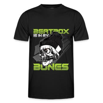 Beatbox In My Bones Skull Skeleton DJ Beatboxer - T-shirt sport Homme - noir - Devant - AI Model Male 178 dark (178cm)