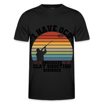 Tontaubenschießen | Skeet Schießsport Geschenkidee - Männer Funktions-T-Shirt - Schwarz - Vorne - AI Model Male 178 dark (178cm)