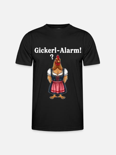 Gickerl-Alarm ! - Männer Funktions-T-Shirt - Schwarz