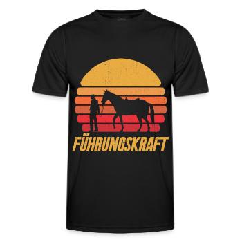 Pferde Führungskraft Pferdehof Zubehör Reiter Reit - Männer Funktions-T-Shirt - Schwarz - Vorne - AI Model Male 178 dark (178cm)