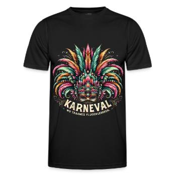 Carnival Mask - Men's Functional T-Shirt - black - Front - AI Model Male 178 dark (178cm)