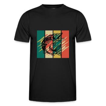 Pike Fishing Angler Pike - Men's Functional T-Shirt - black - Front - AI Model Male 178 dark (178cm)