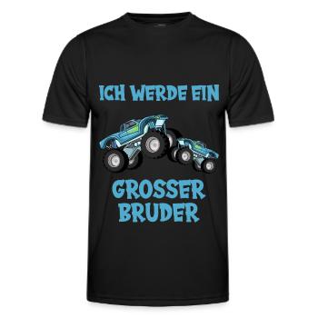 Ich werde großer Bruder - Männer Funktions-T-Shirt - Schwarz - Vorne - AI Model Male 178 dark (178cm)