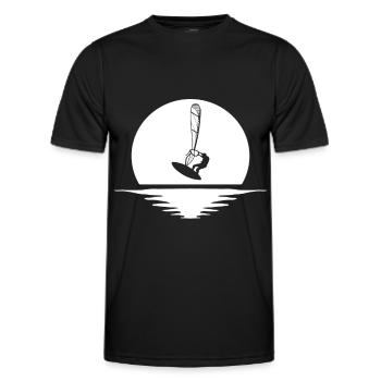 Windsurfing Windsurfers - Men's Functional T-Shirt - black - Front - AI Model Male 178 dark (178cm)