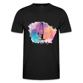 Windsurfing Windsurfers - Men's Functional T-Shirt - black - Front - AI Model Male 178 dark (178cm)