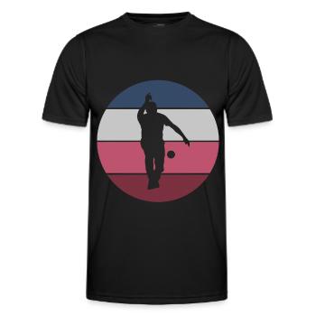 Pétanque Pétanque Pétanque Pétanque Boules Boules - T-shirt sport Homme - noir - Devant - AI Model Male 178 dark (178cm)
