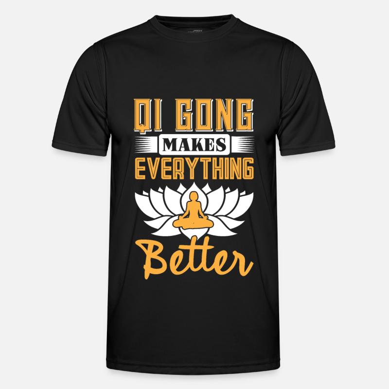 Qi Gong makes everything better - Männer Funktions-T-Shirt - Schwarz
